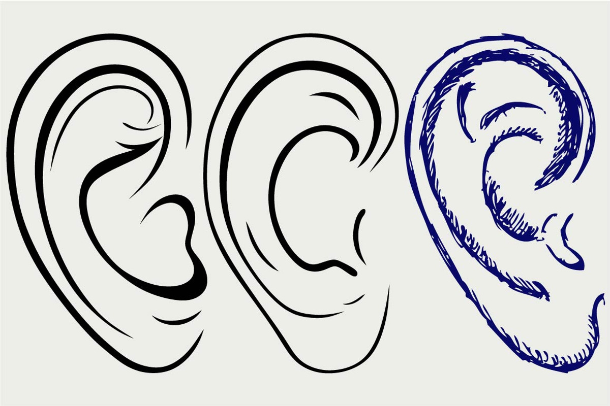 Human ear SVG, an Outline Icon by LineworkStock