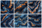 Navy and Rose Gold Marble Digital Pa, an Illustration by RobertsArt (Thumbnail 7 of 7)