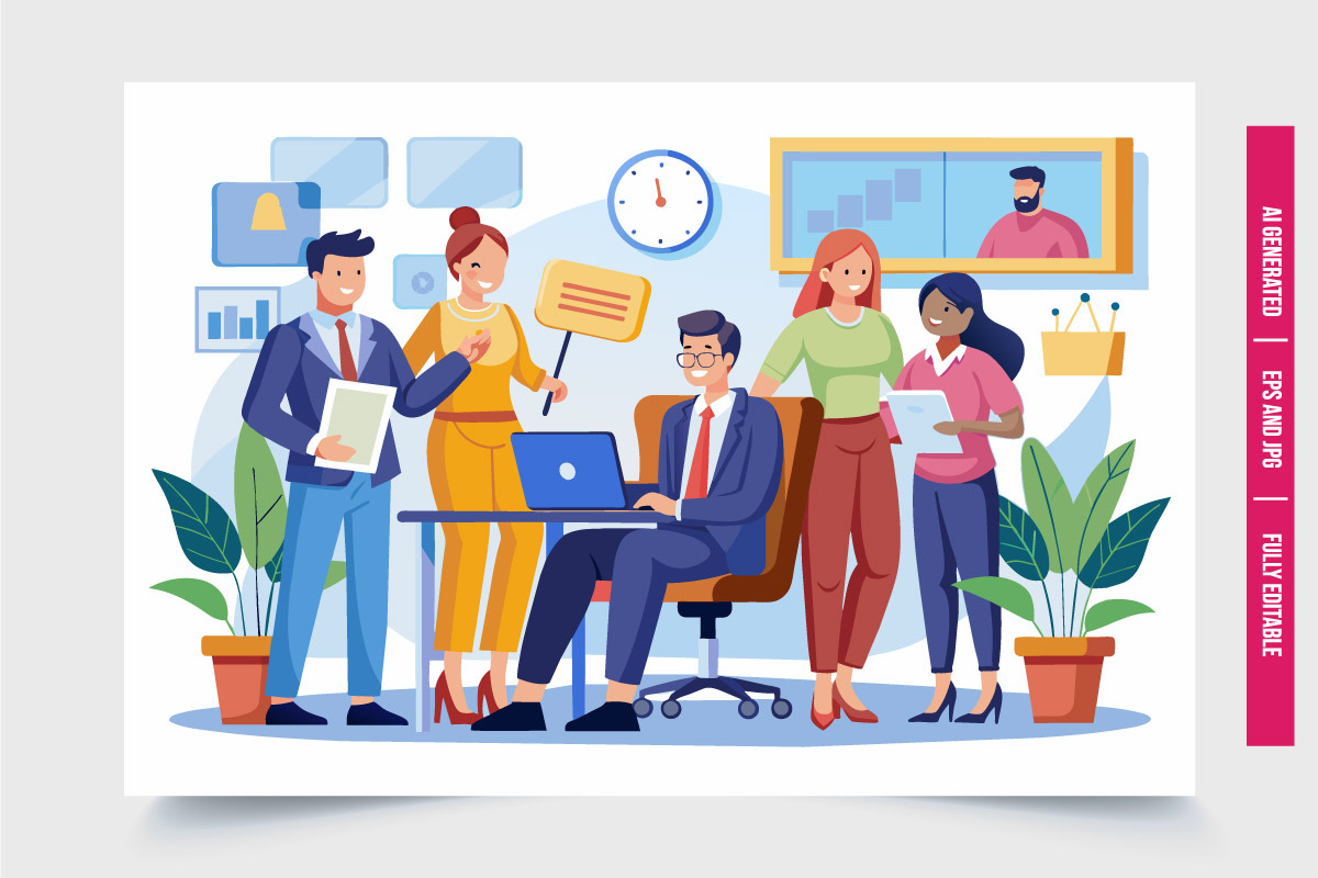 Diverse Business Team Meeting, a Finance Illustration by Tanuart (Photo 3 of 3)