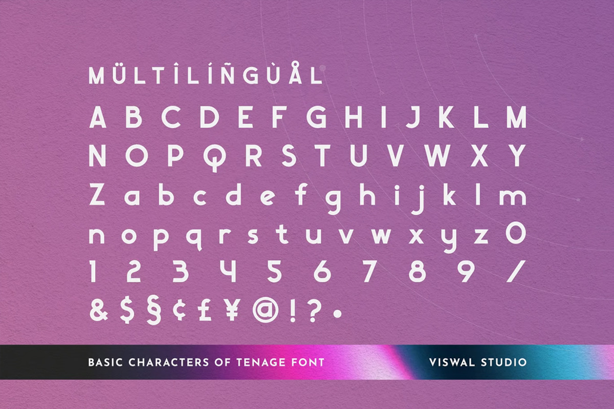 Tenage - Modern Font, a Sans Serif Font by Viswal Studio (Photo 2 of 7)