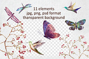 Rose butterfly watercolor clipart, an Illustration by Lidia's watercolor world (Thumbnail 2 of 7)
