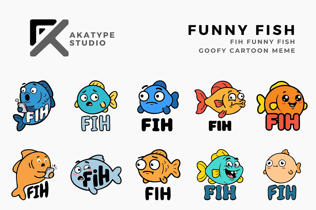 FIH Funny Fish, an Animal Illustration by Akatype Studio (Photo 1 of 3)