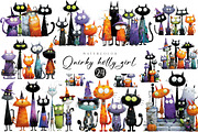 Quirky Cats Clipart, an Illustration by CreationArt (Thumbnail 1 of 5)