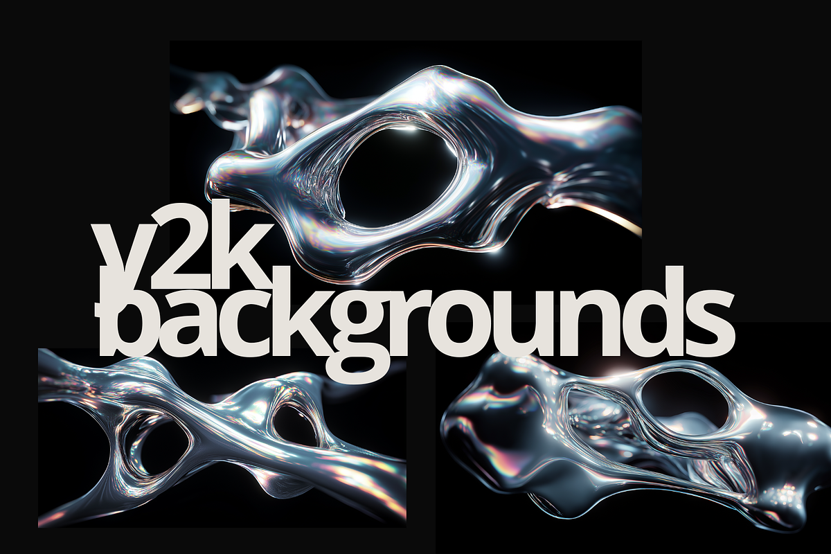 Pack Chrome Y2K Abstract Backgrounds, a Background Graphic by THE PIGGEST (Photo 4 of 11)