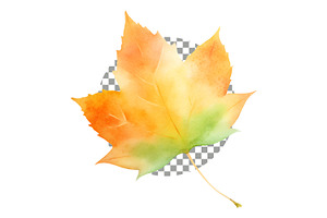 Watercolor Autumn Leaves Clipart