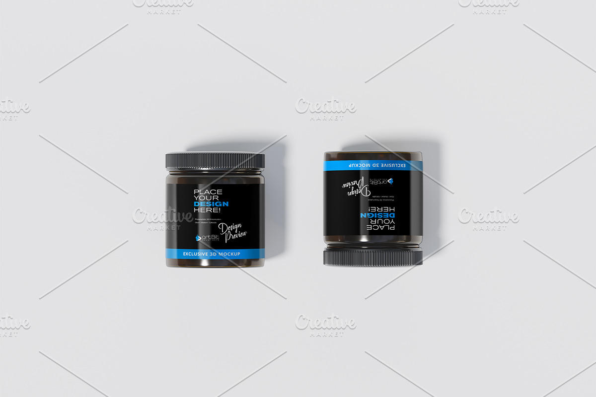 Plastic Jar with Screw Cap Mockup, a Cups & Container Mockup by artBit Design Studio (Photo 3 of 6)