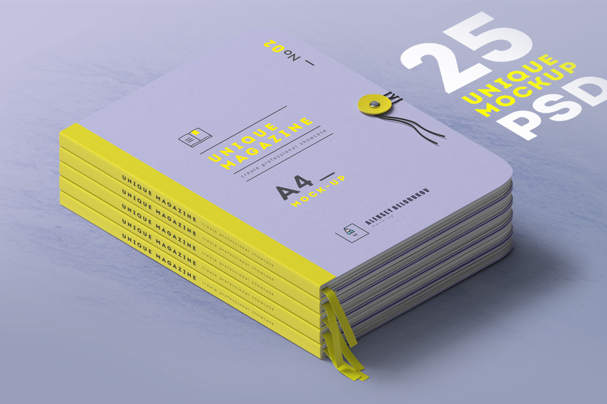 [25] UNIQUE MAGAZINES MOCKUPS/rivet, a Print Template by Creatoom (Photo 1 of 8)