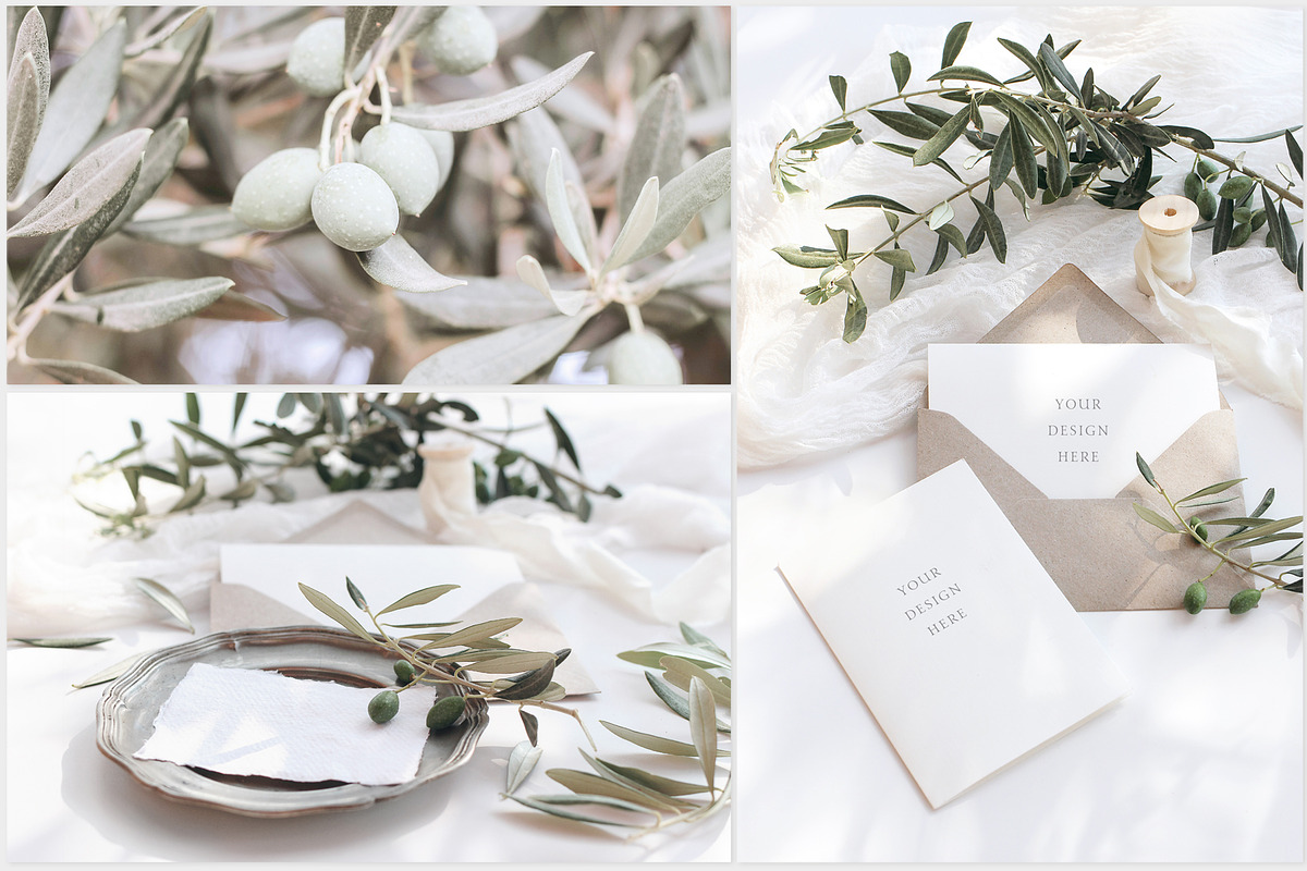 Summer Olive wedding mockups, photos, a Print Template by Tabita's shop (Photo 4 of 8)