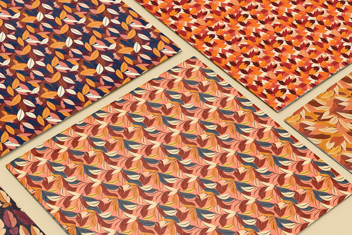 20 Seamless Autumn Leaves Patterns, a Pattern Graphic by Nordic Design (Photo 3 of 9)