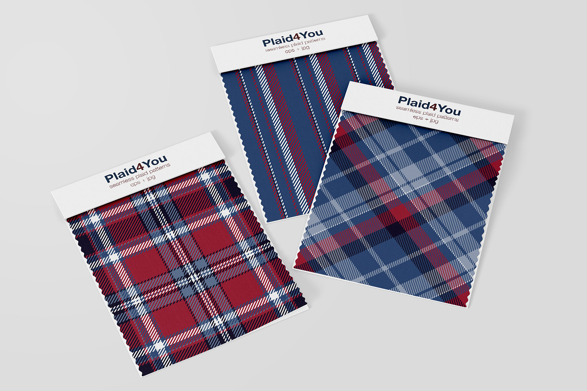 #78 British Plaids in Blue & Red, a Pattern Graphic by Plaid4You (Photo 3 of 9)