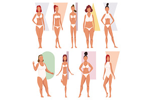 Female figures types set. Women in, a Person Illustration by the8monkey
