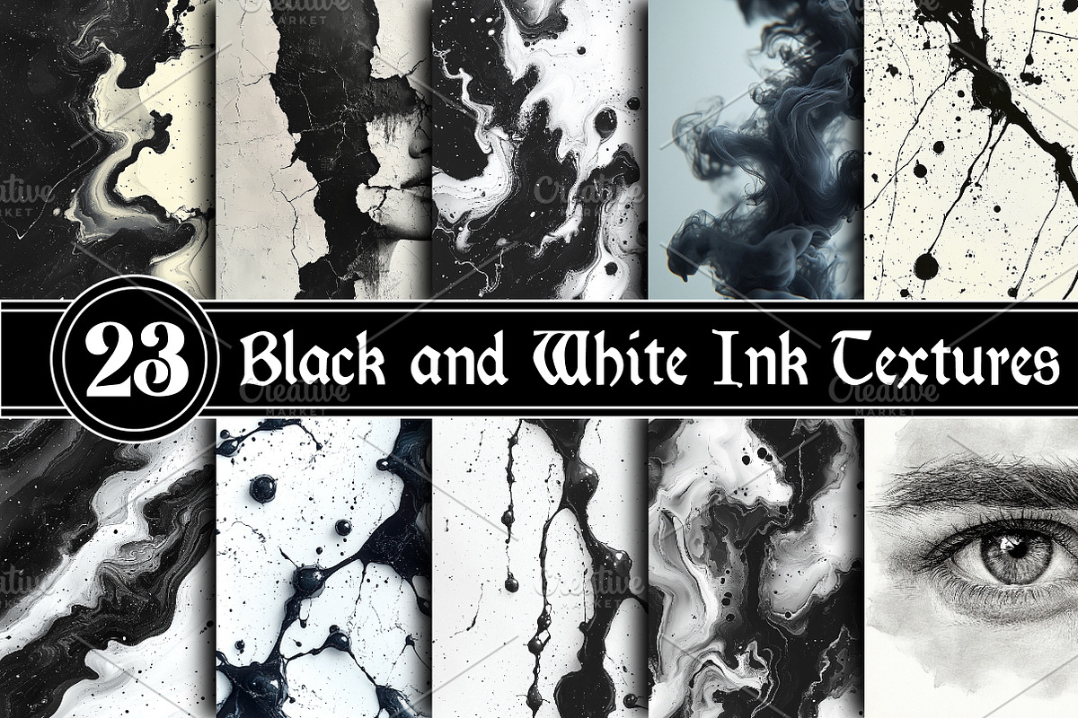 Black and White Ink Textures, an Illustration by RobertsArt (Photo 1 of 4)