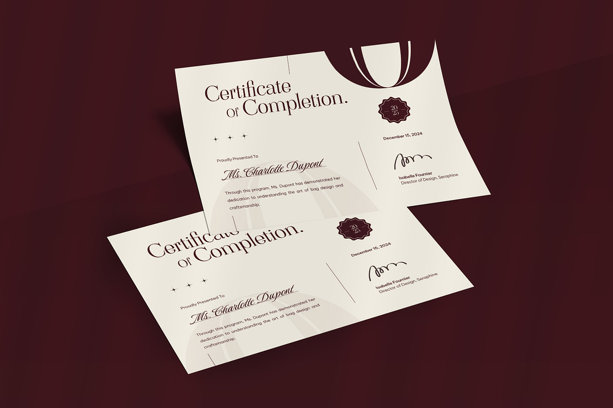 The Art Of Bag Design - Certificate, a Print Template by VUNIRA (Photo 2 of 3)