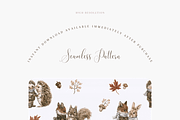 Seamless Woodland Animals Autumn, a Pattern Graphic by Pati Charm Studio (Thumbnail 2 of 6)