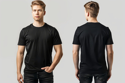A young male model stands confidentl, a Photo by Tanuart