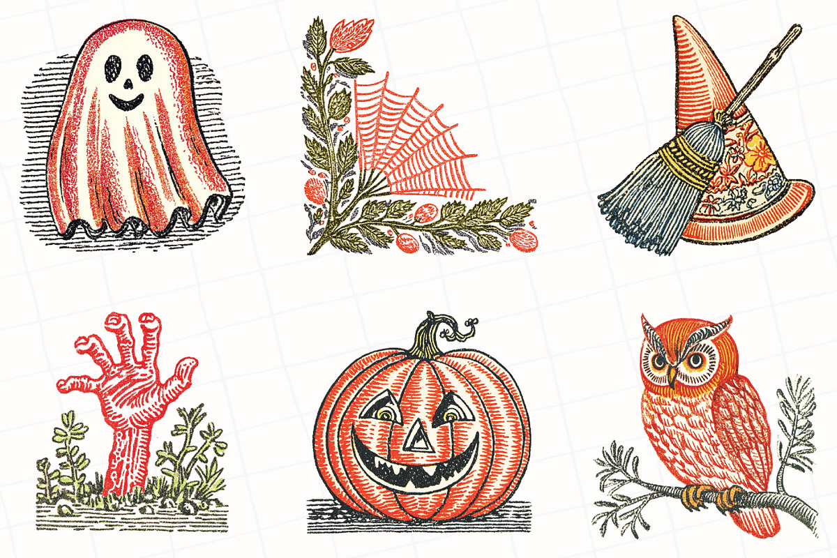 Doodle Halloween Sublimation Clipart, an Illustration by OK Design (Photo 2 of 5)