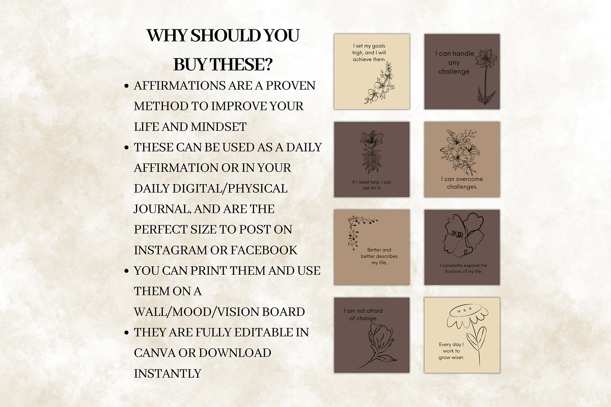 Minimal Flowers Card Deck, a Design Template by Digital By Nikoleta (Photo 4 of 9)