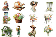 Whimsical Cottagecore Clipart, an Illustration by Designworld (Thumbnail 3 of 5)