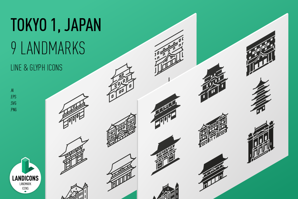 Landmarks of Japan - Tokyo 1, an Icon by Jozsef Balazs-Hegedus (Photo 1 of 6)