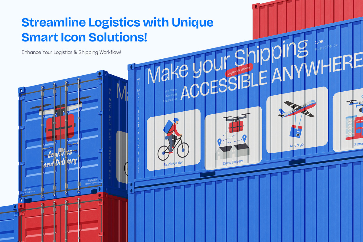 Logistics and Delivery Icon Set, an Emoji Icon by Creative Stall (Photo 4 of 8)