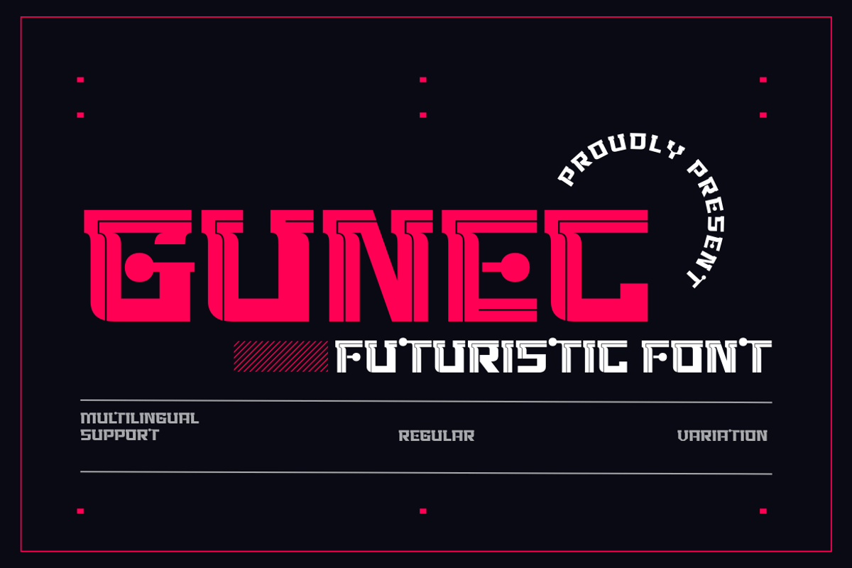 Gunec | Futuristic Font, a Serif Font by twinstd (Photo 1 of 13)
