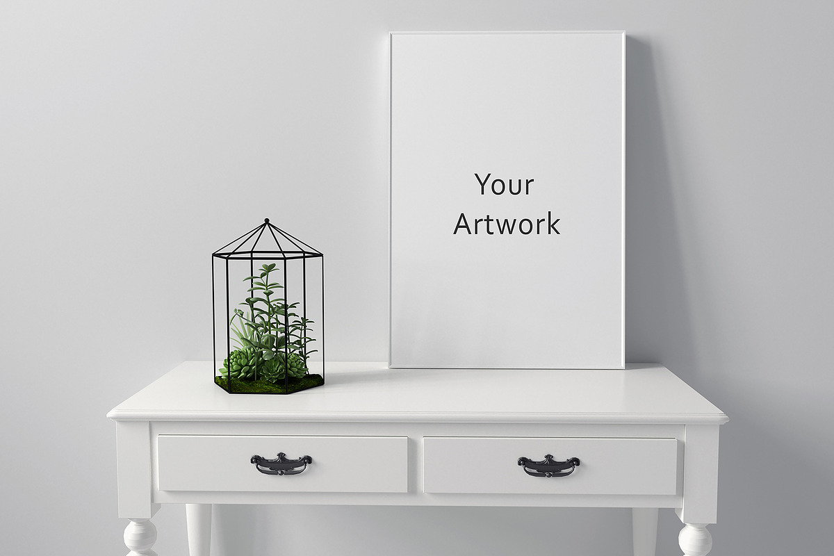 Frame on Table Mockup, a Print Template by Designrepos
