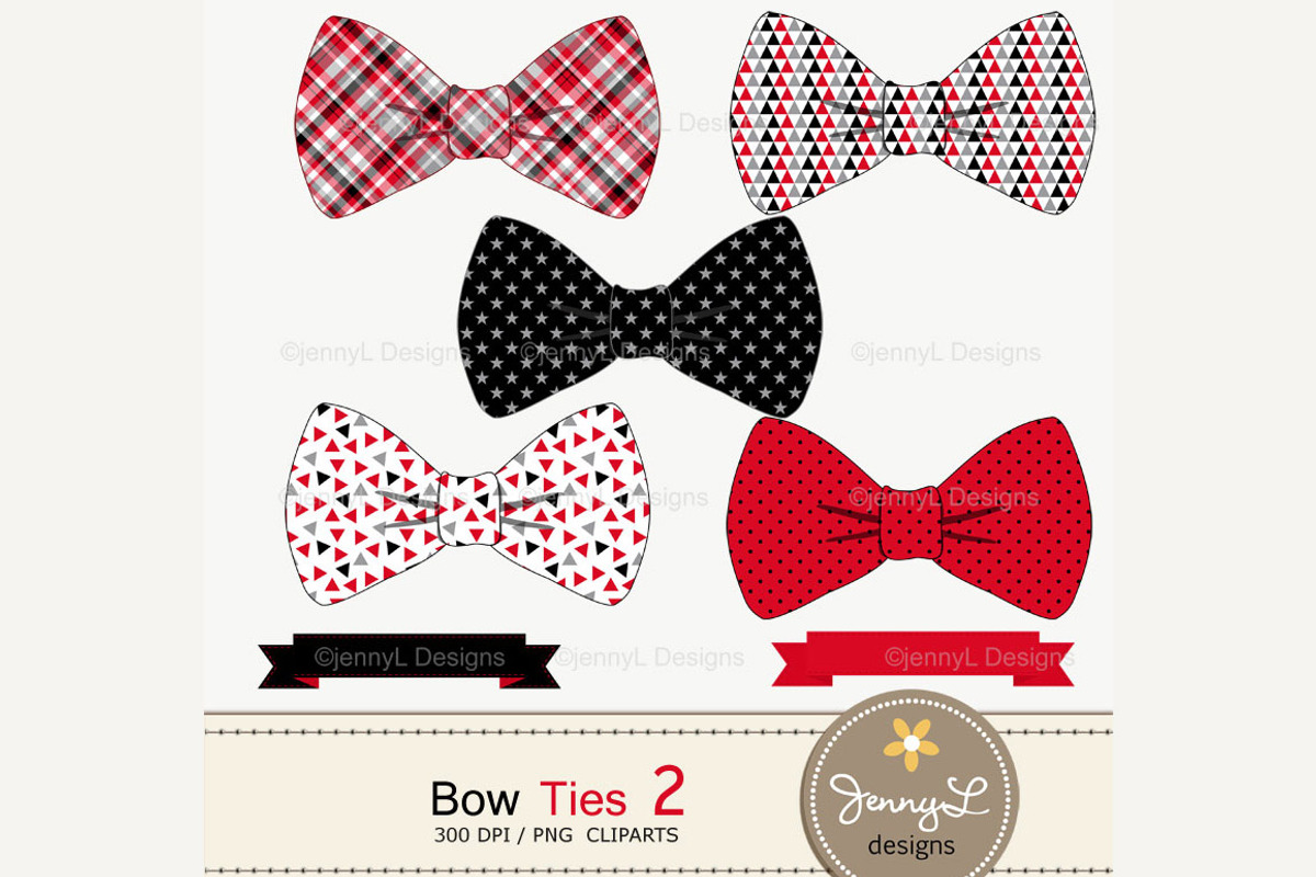 Bow Ties Digital Paper & Clipart, a Pattern Graphic by JennyL Designs (Photo 2 of 3)