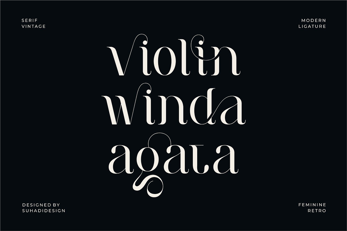 Milea Neira - Serif Vintage Ligature, a Serif Font by suhadidesign (Photo 6 of 11)