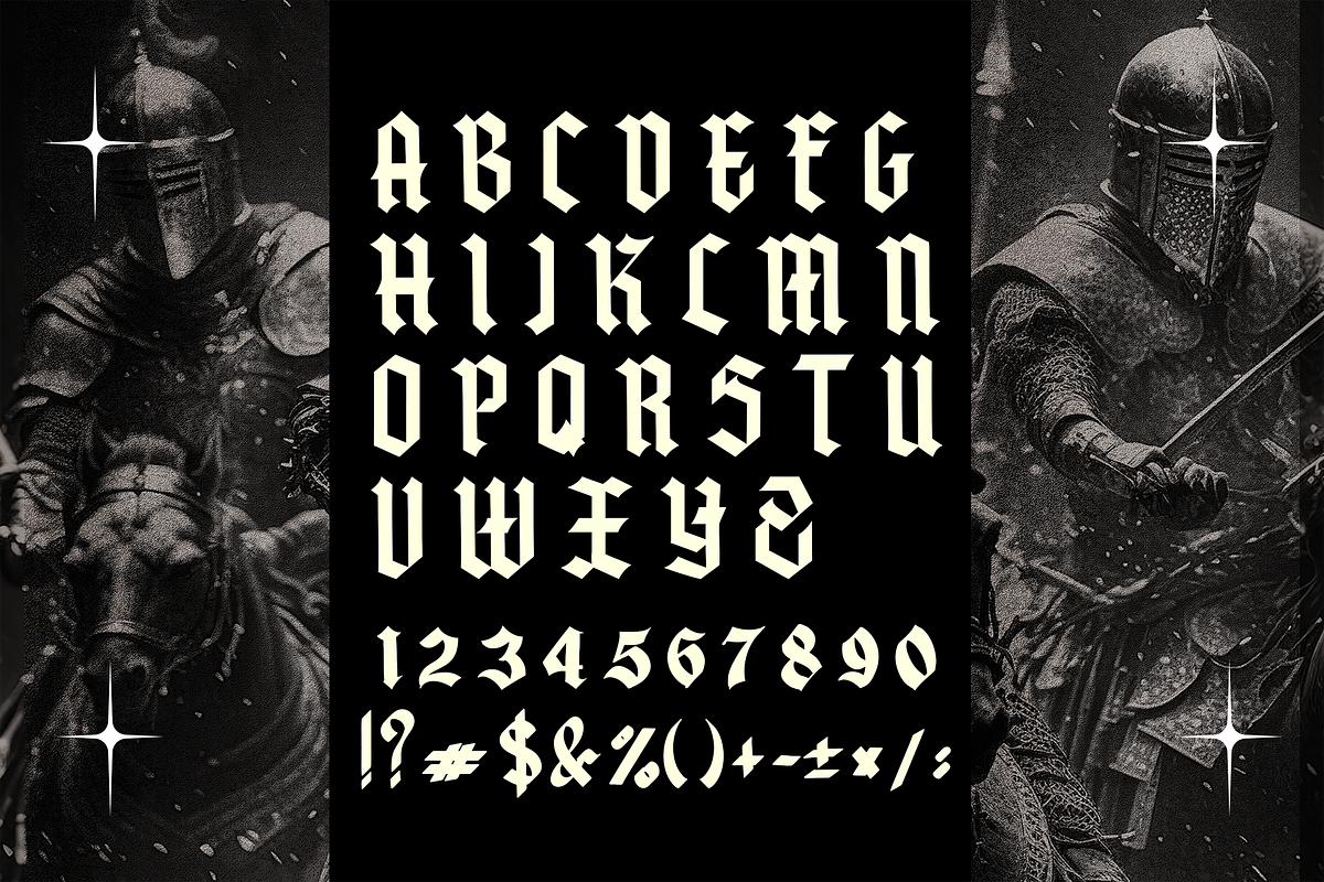 MALAGA Blackletter Typeface Font, a Blackletter Font by dansdesign (Photo 5 of 8)