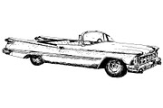 Classic American Vintage Car Drawing, an Illustration by Doggy Days (Thumbnail 3 of 9)