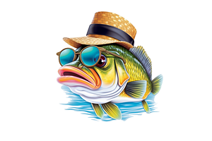 Cool Bass Fish Sublimation Clipart B