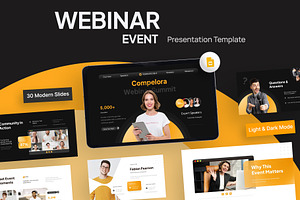 Webinar Event Google Slides, a Presentation Template by New Coral Design