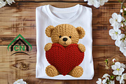 Knitted Teddy Bear with Heart Png, an Illustration by Craft Nest (Thumbnail 5 of 7)