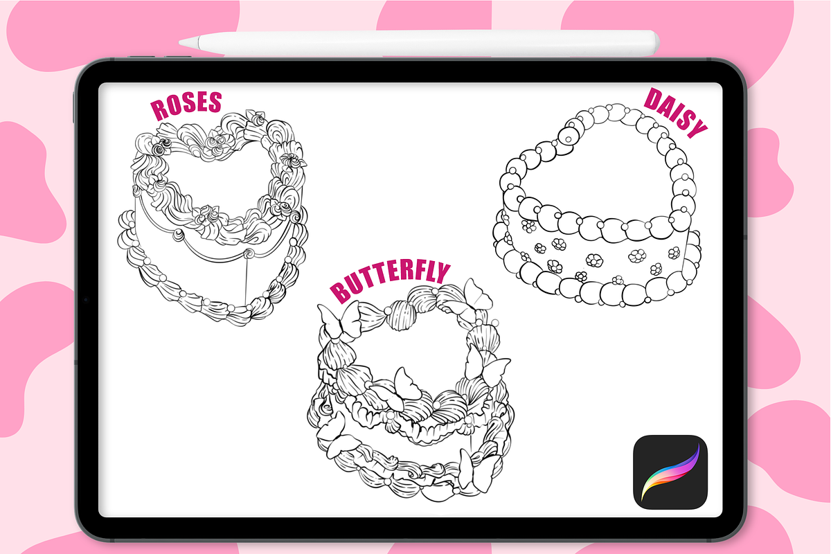 VICTORIAN CAKES PROCREATE BRUSH SET, a Brush Add-On by The GG Shop (Photo 9 of 17)