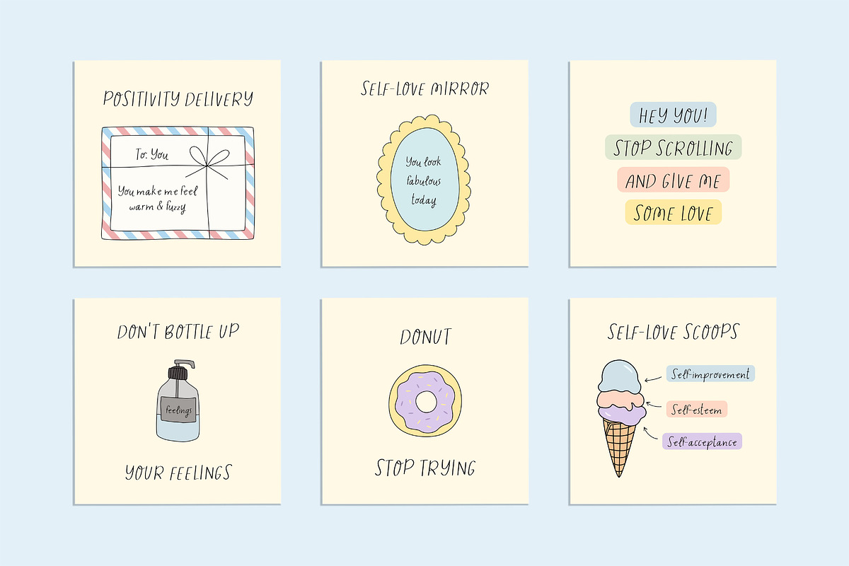Self Love Social Pack - Canva, a Social Media Template by Willoe Studio (Photo 2 of 12)