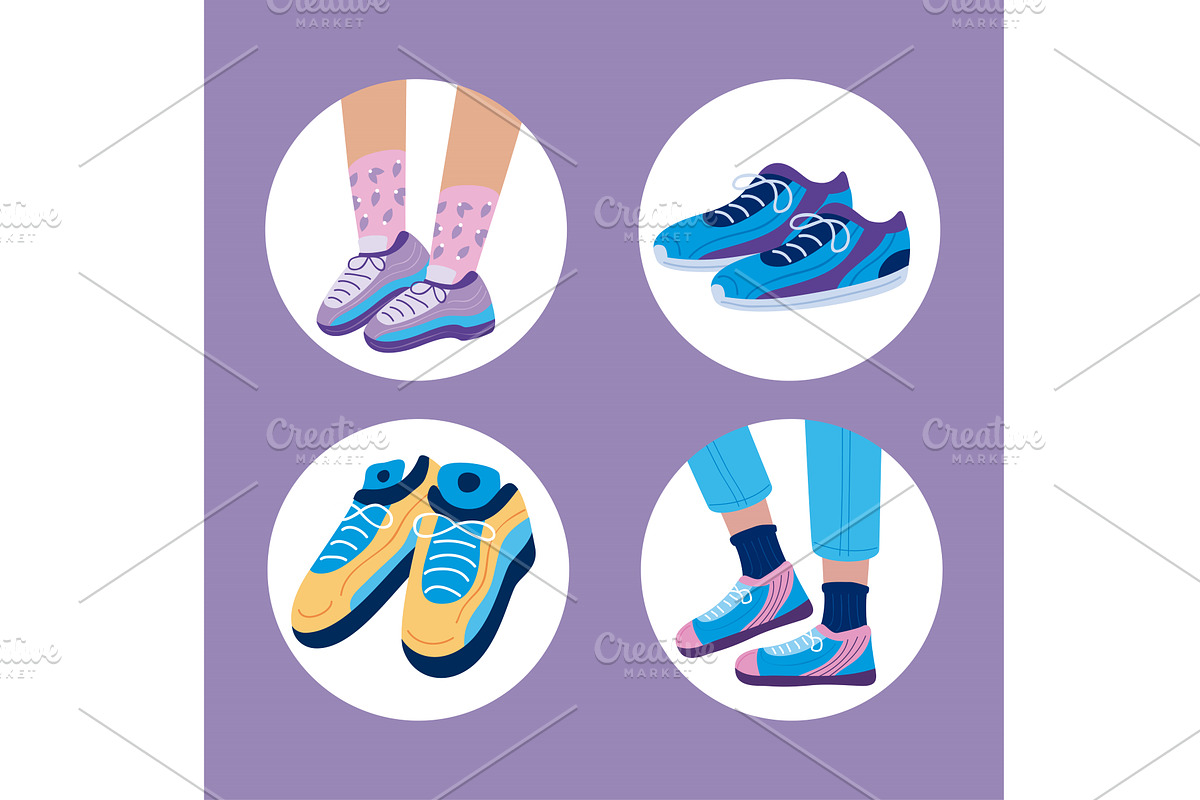 four pretty sneakers, a Sport Illustration by studiogstock
