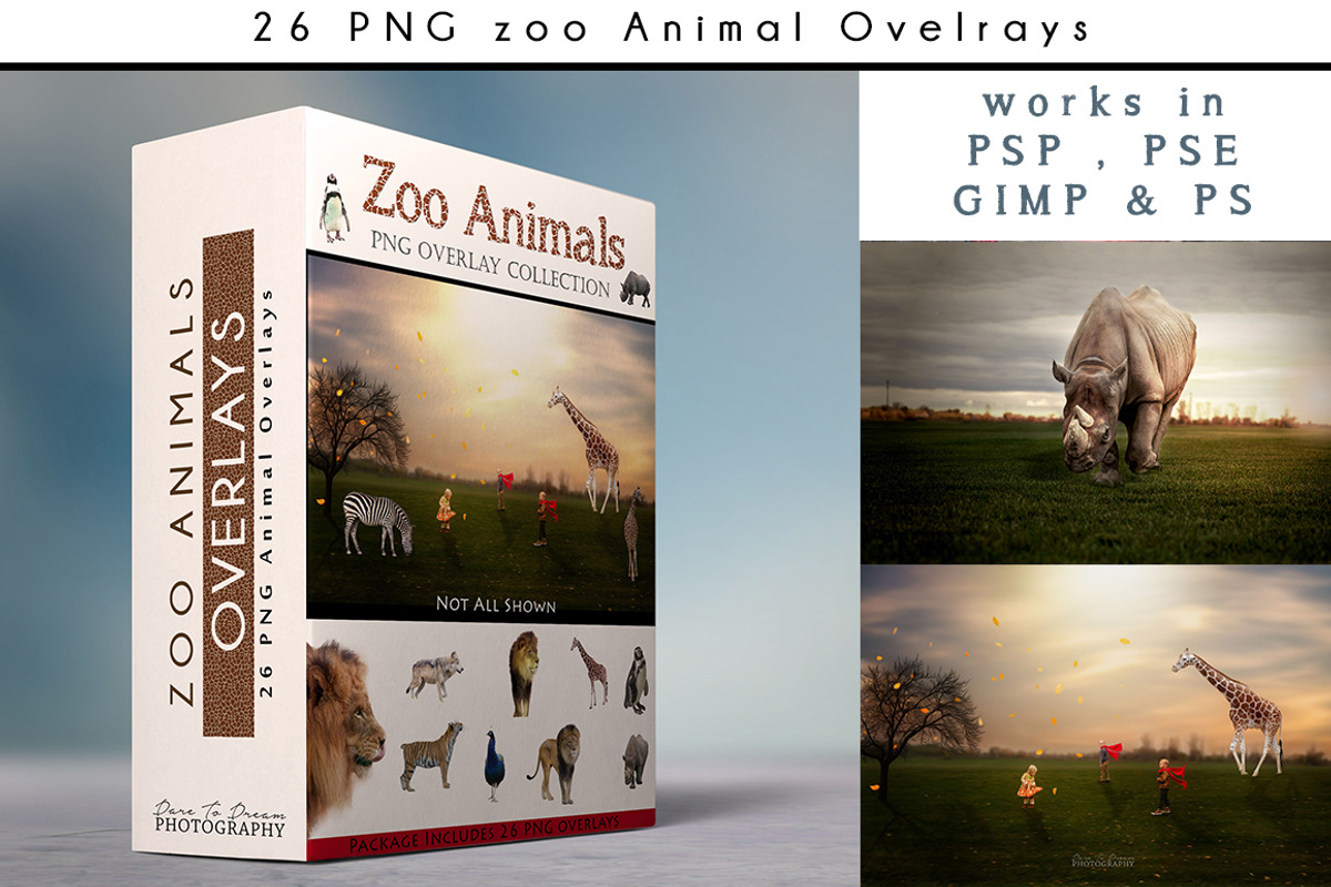 26 - PNG - Zoo Animal Overlays