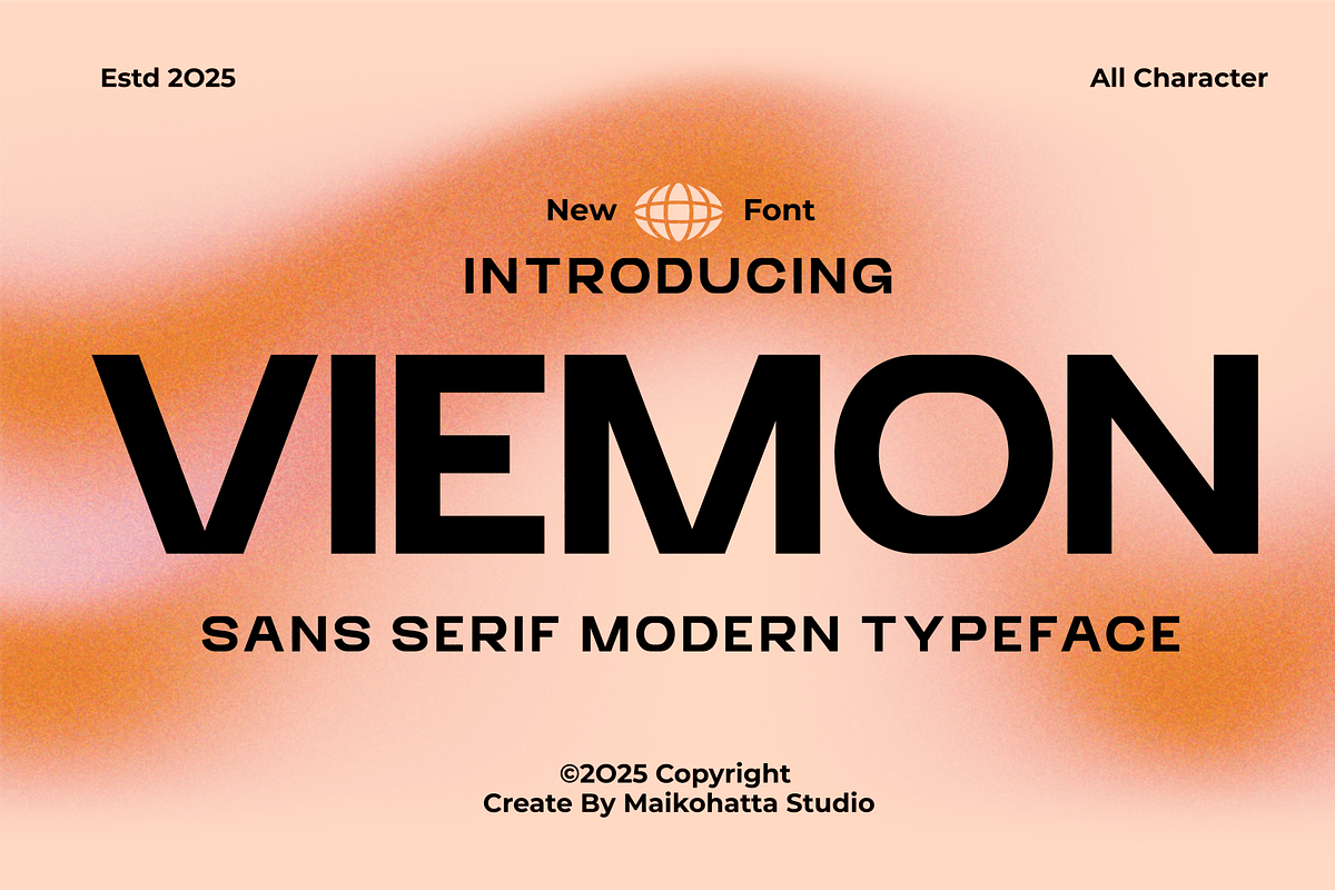 Viemon – Modern Sans Serif Typeface, a Sans Serif Font by MaikoHatta (Photo 1 of 8)
