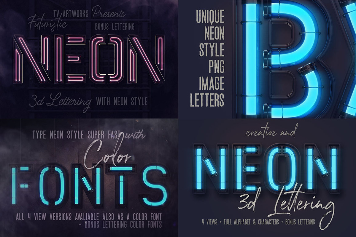 SALE Neon Lettering Super Bundle, a Graphic by TVartworks (Photo 15 of 27)