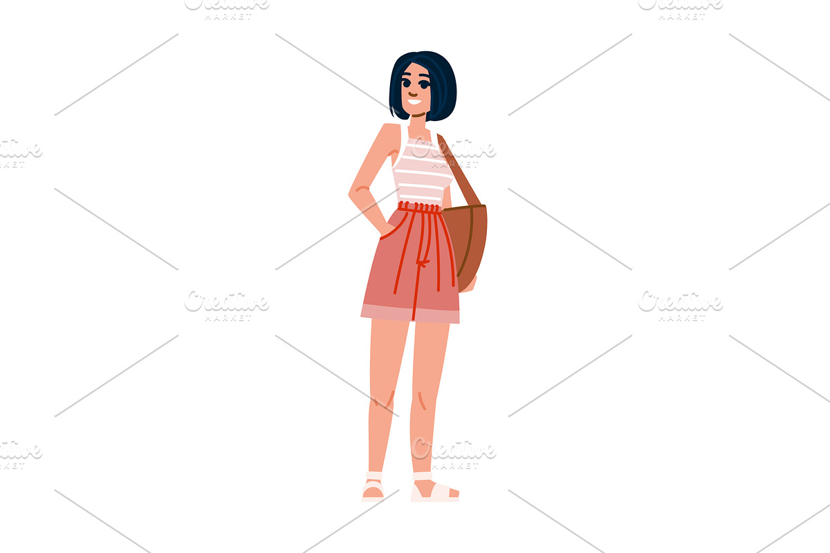Young woman smiling and posing with, a Person Illustration by pikepicture
