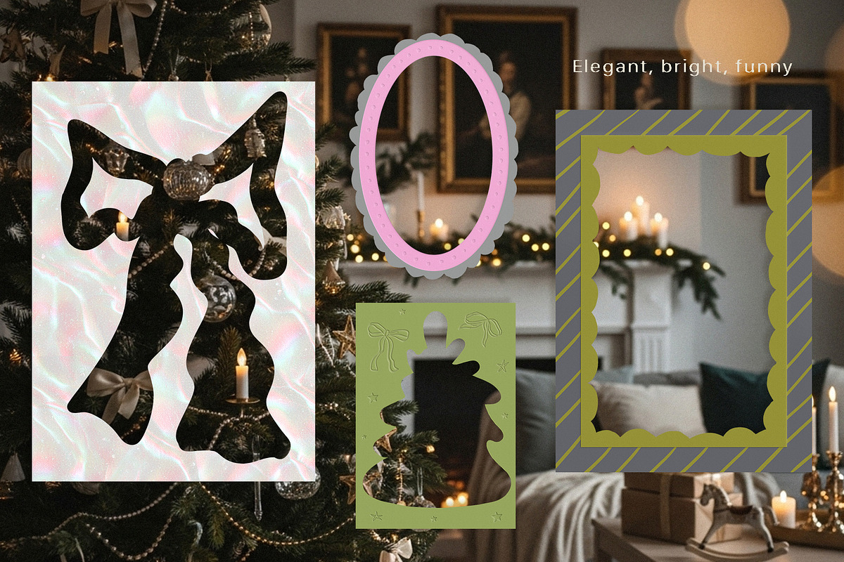 Christmas Embossed Frames & Line art, a Texture Graphic by divanovskaya_nv (Photo 2 of 16)