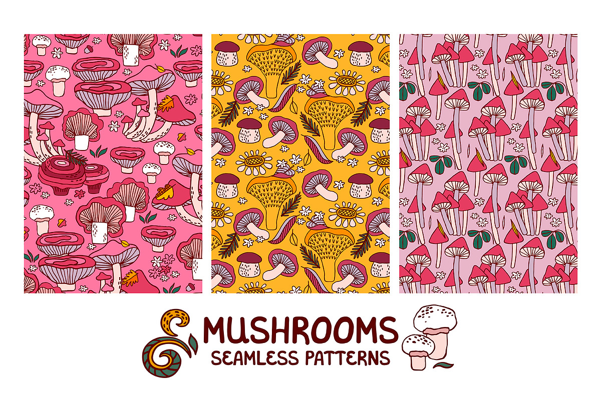 MUSHROOMS | graphics set, a Food Illustration by Nastya Tkachova (Photo 9 of 10)