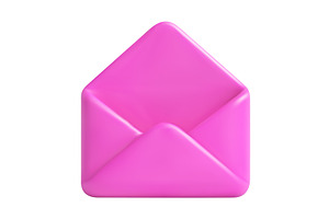 3d open pink mail envelope icon., an Object Illustration by ModVector