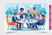 Diverse Team Meeting With Laptops, a Finance Illustration by Tanuart (Thumbnail 3 of 3)