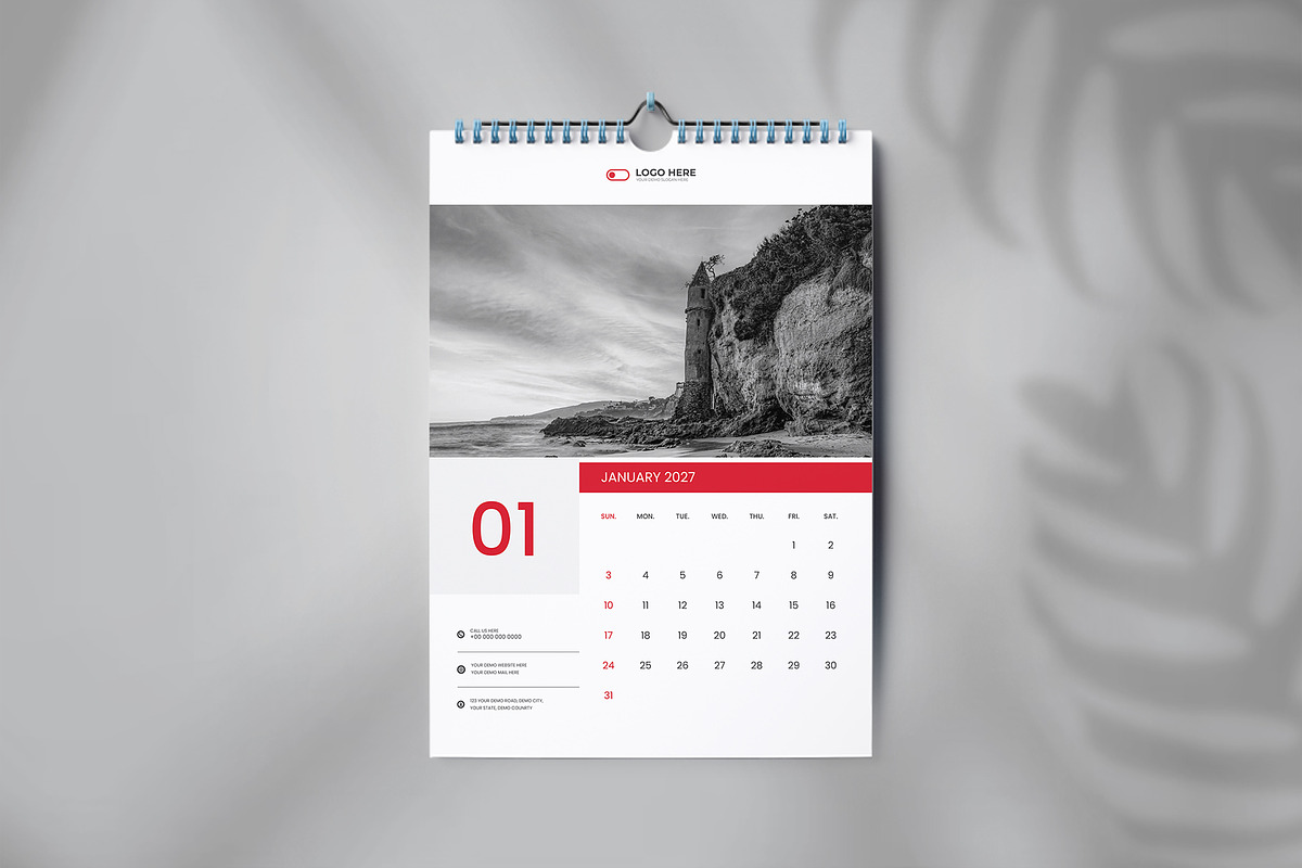 Wall calendar design template, a Stationery Template by Tanmoy Topu (Photo 4 of 4)