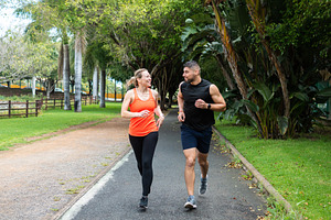Couple jogging together in the park, a Sports & Recreation Photo by etorres69