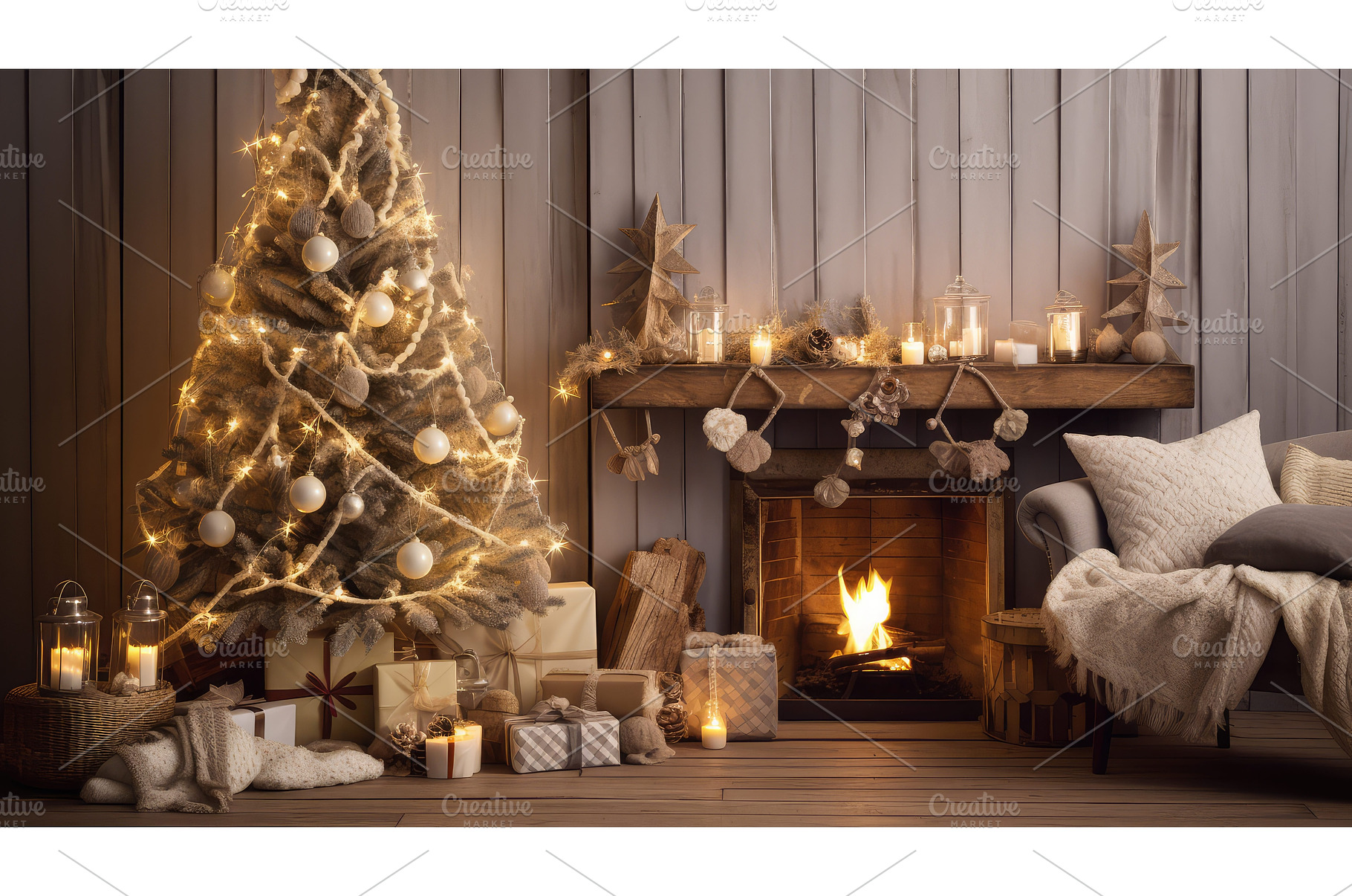 living christmas tree trunk ai, a Holiday Photo by pikepicture