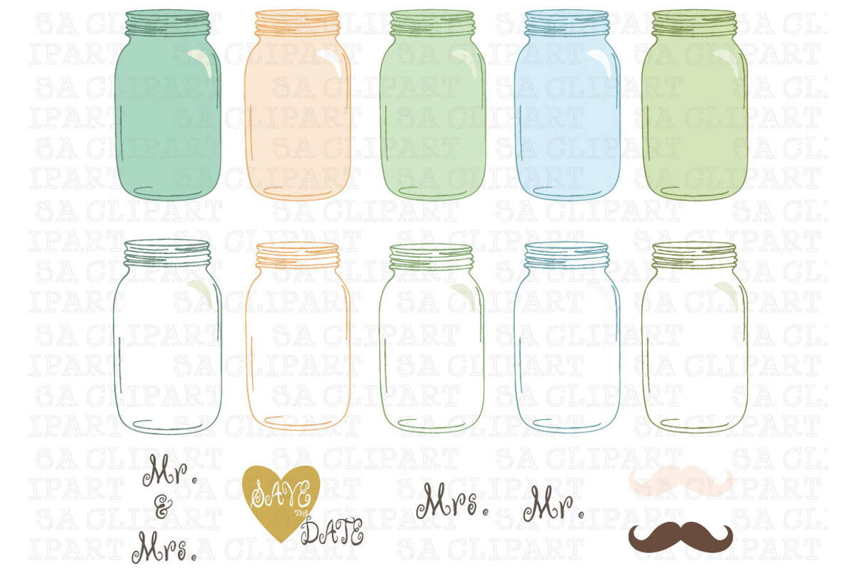 Mason jar Clipart, an Illustration by SA ClipArt (Photo 3 of 3)