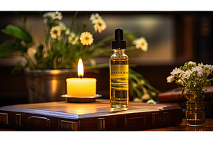wooden anointing oil ai generated, a Background Photo by pikepicture