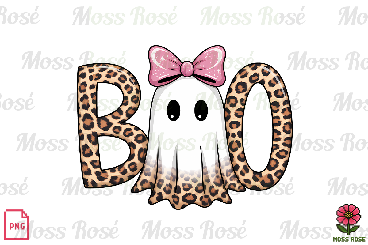 Leopard Ghost Boo Design, a Graphic by Moss Rose (Photo 2 of 3)